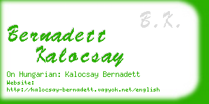 bernadett kalocsay business card